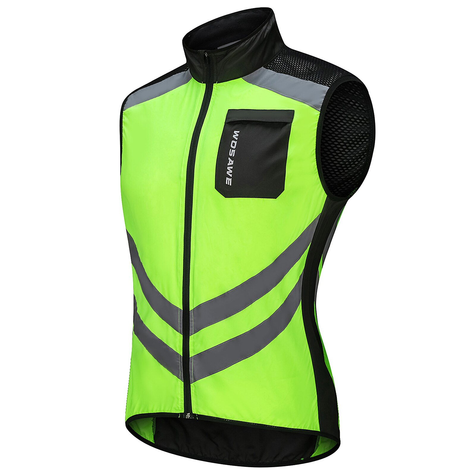 Mannen Fietsen Vest Opvouwbare Reflecterende Snel Droog Ademend Winddicht Sport Fiets Vest Riding Running Jogging Wandelen Wind Jas: green / M
