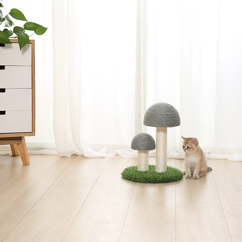 Chat escalade cadre lin naturel Tongtian colonne champignon gratter colonne Simulation pelouse résistant à l'usure jouet pour animaux de compagnie