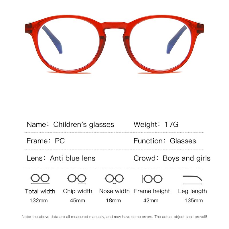 anti-blå lys låve gummi briller gutt jente merke rundt myk ramme beskyttelsesbriller vanlige låve anti blå lys briller  tr90