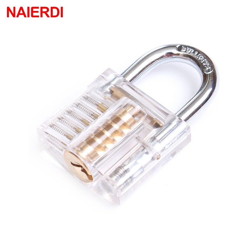 Naierdi Transparante Sloten Pick Zichtbaar Cutaway Mini Praktijk View Hangslot Hasps Training Vaardigheid Voor Slotenmaker Meubels Hardware: White No Box
