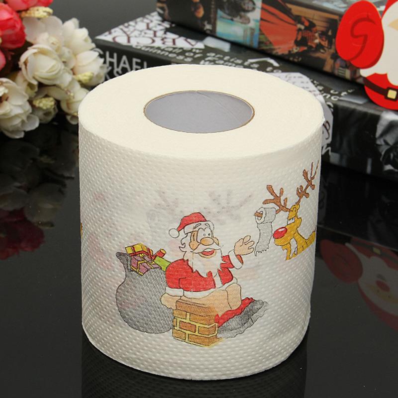 Wc Papier 10.3*10.3*10 Cm Benodigdheden Woonkamer Ambachten Vrolijk Kerstfeest Papier Xmas Accessoires Wit rood Oranje