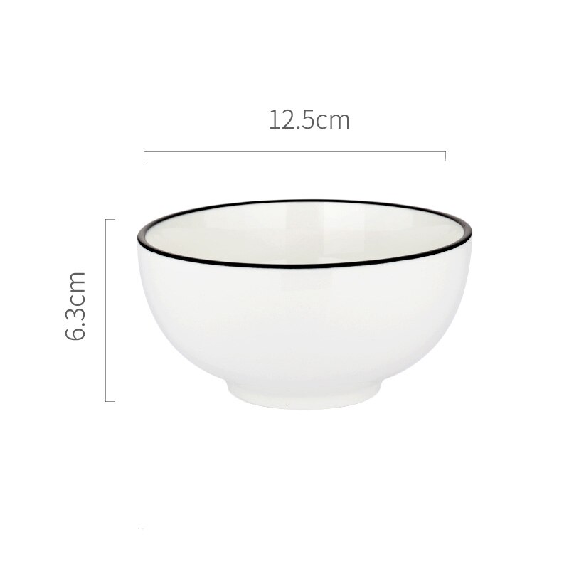 Płyta ceramiczna stek talerz styl skandynawski czarne obramowanie zastawa stołowa miska ins talerze obiadowe wysokiej klasy porcelanowa zastawa stołowa: 5 cal Bowl