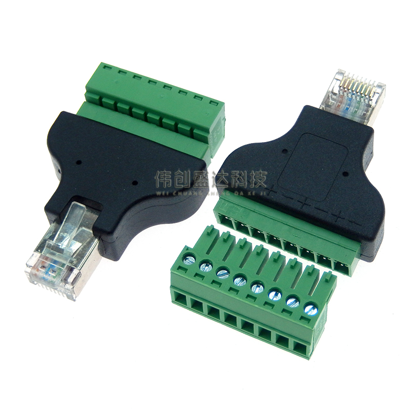 1pcs RJ45 To Screw Terminal Adaptor RJ45 Male/Female To 8 Pin Connector RJ45 Splitter For CCTV DVR CCTV Accessories: Lavender