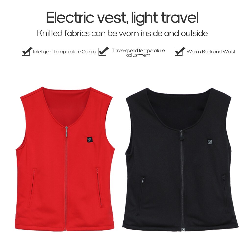 unisex warming heated vest Knitted Pure Cotton Thermoelectric Vest Intelligent USB Male and Female V Collar Electric Clothes