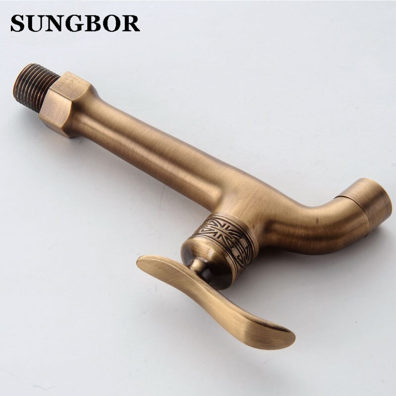 Extra Long Antique Brass Single Handle Kitchen faucet wall mounted Laundry bathroom Mop Water Tap SZ-8665F