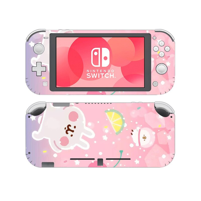 Pegatinas de piel de dibujos animados para Nintendo Switch Lite Anime pantalla piel etiqueta de protección Cinnamoroll perro Melody Sailor Moon: green