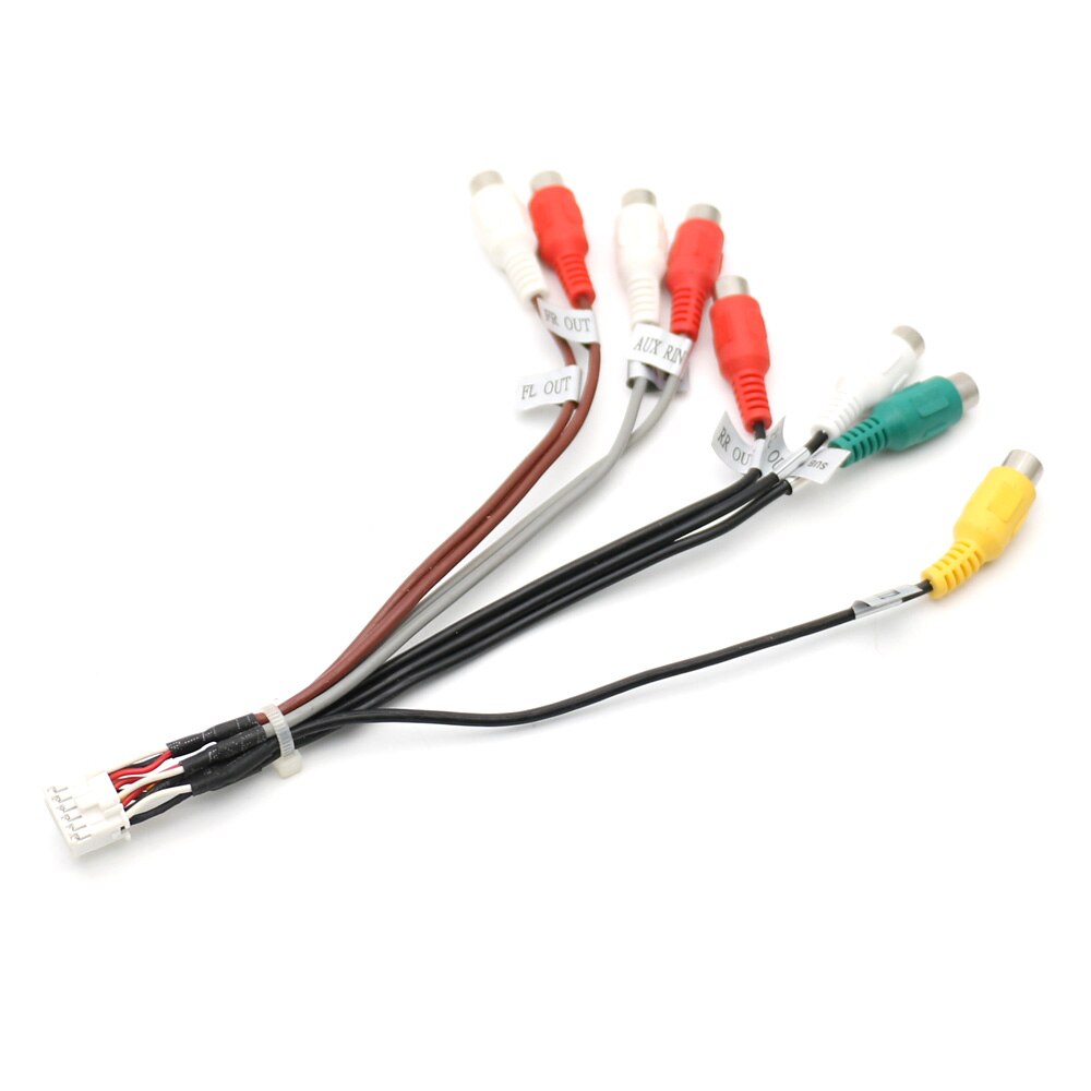 12 Pin Universal RCA Output Wire Harness Aux in Subwoofer Cable Adapter Wiring Connector Android Radio Car Accessories