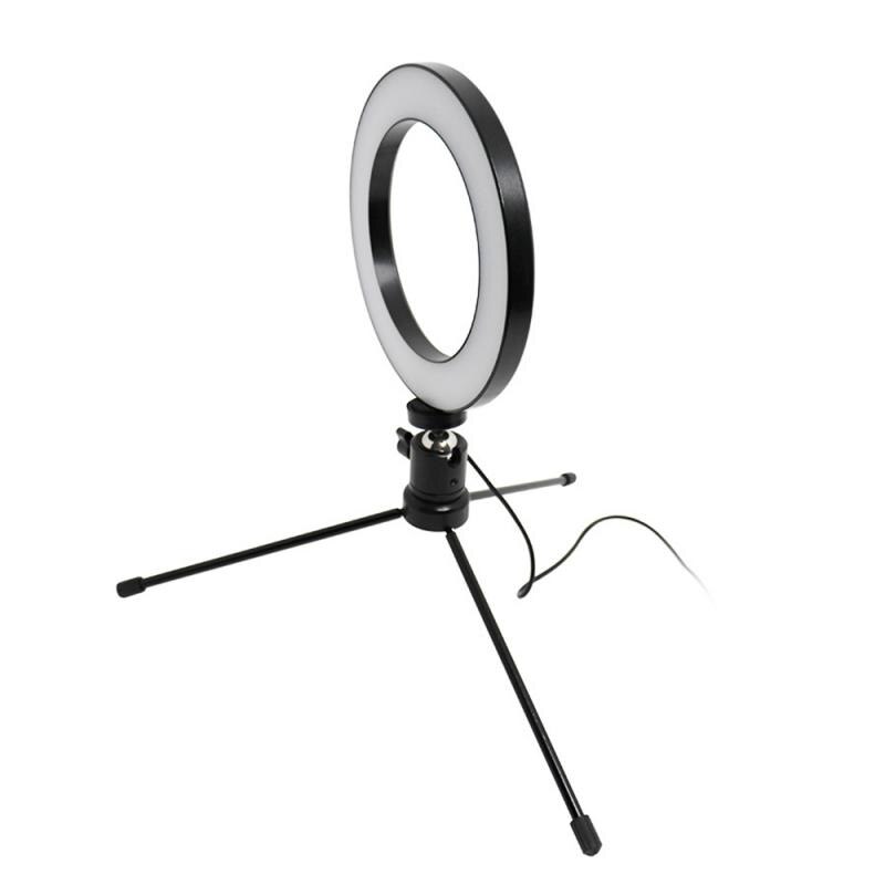 Fotografie Led Selfie Ring Licht 16/20 Cm Dimbare Camera Telefoon Ring Lamp 8 "/6" Met tafel Statieven Voor Make Video Live Studio