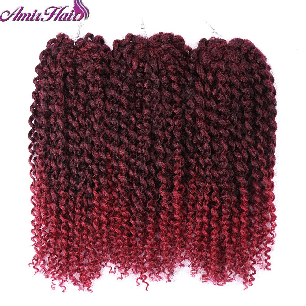 Amir12inch Marley bob Braids Ombre red purple blue Crochet Braiding Hair 3Pack/Lot Synthetic Curly Hair Extensions for Women