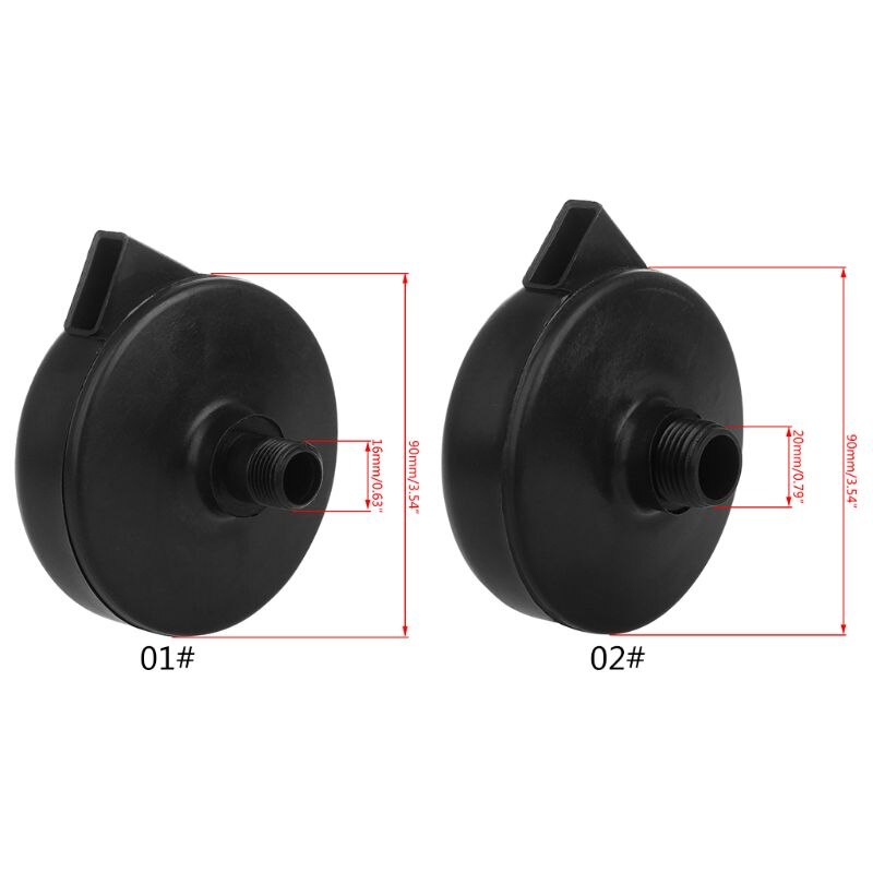 16/20mm zwarte kunststof mannelijke schroefdraad uitlaatgeluiddemper luchtfilter demper compressor