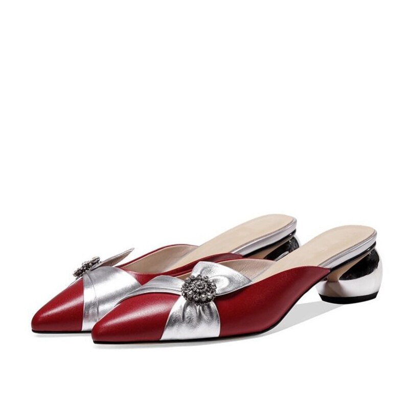 Dames pumps lage hakken zomer rood beige hoge hak dames slippers buiten dames muiltjes schoenen puntige neus kantoor feest