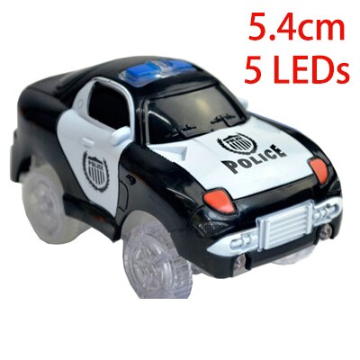 5 LEDs 5.4cm Magic Electronics LED Car Toys With Flashing Lights Educational Toys For Kids Birthday Xmas Play With Tracks: Yellow