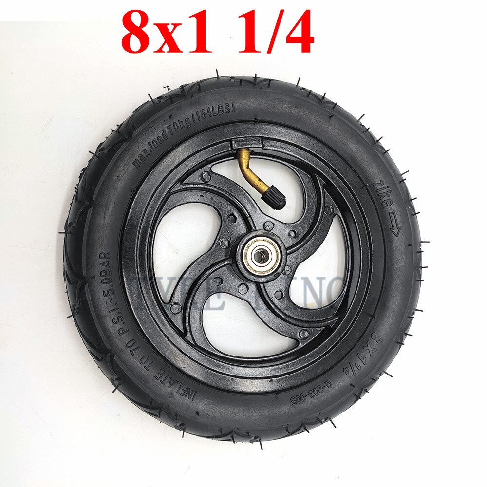 8X1 1/4 Scooter Tire & Inner Tube with Alloy Hub 8 Inch 8*1.25 Tyre for Bike Electric / Gas Scooter Parts: wheel