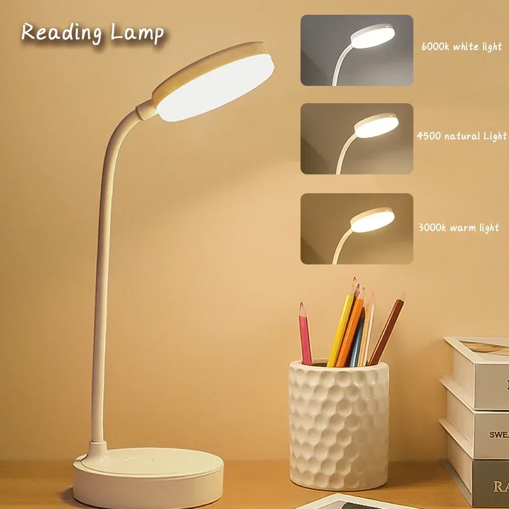 Draagbare Mini Led Dimbare Bureaulamp Usb Plug Batterij Aangedreven Slaapkamer Beddengoed Lamp Bureau Leeslamp Oogbescherming Warm Licht
