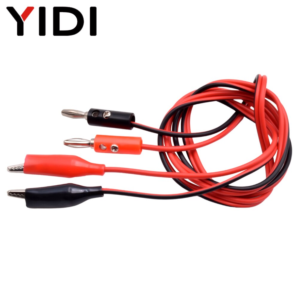 1Set Crocodile Alligator Clips 35mm Banana Plug Connector 4mm Double Ended Multimeter Wire Probe Test Electrical Lead Cable