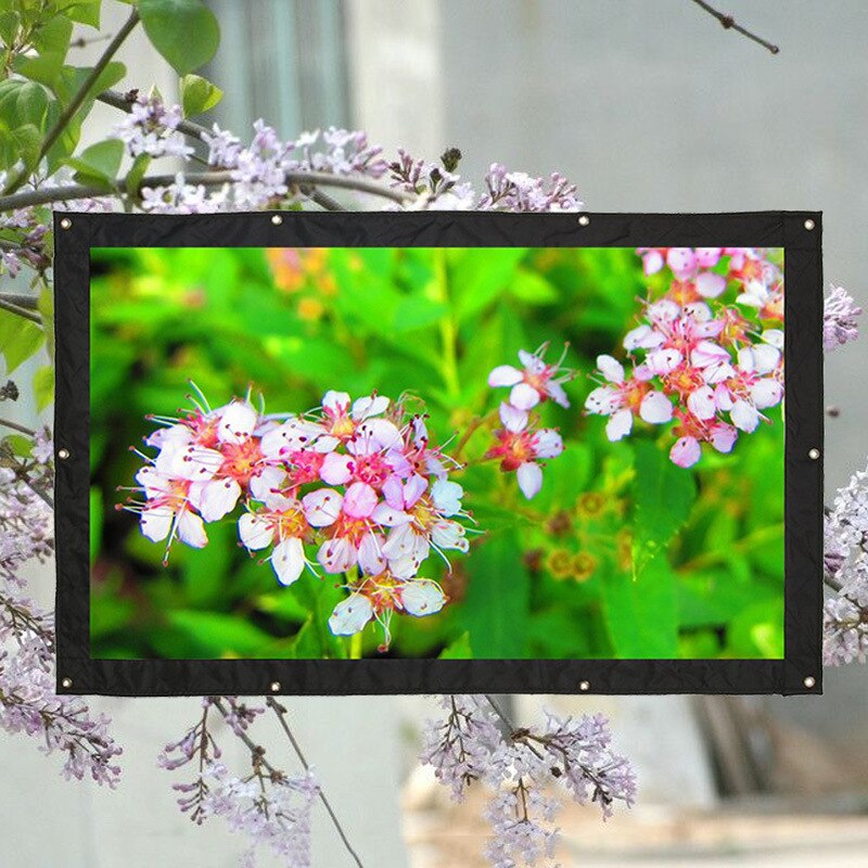 16:9 Projection Projector Canvas Screen Home Office Movie Manual Pull Down Wall Mounted HKS99