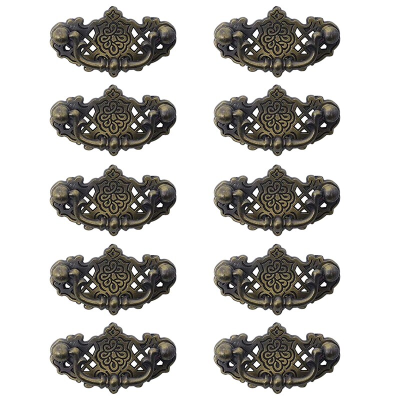 10- pack vintage keukenkastgrepen, meubelgrepen, ladegrepen, slaapkamerkastknoppen, antiek brons: Default Title