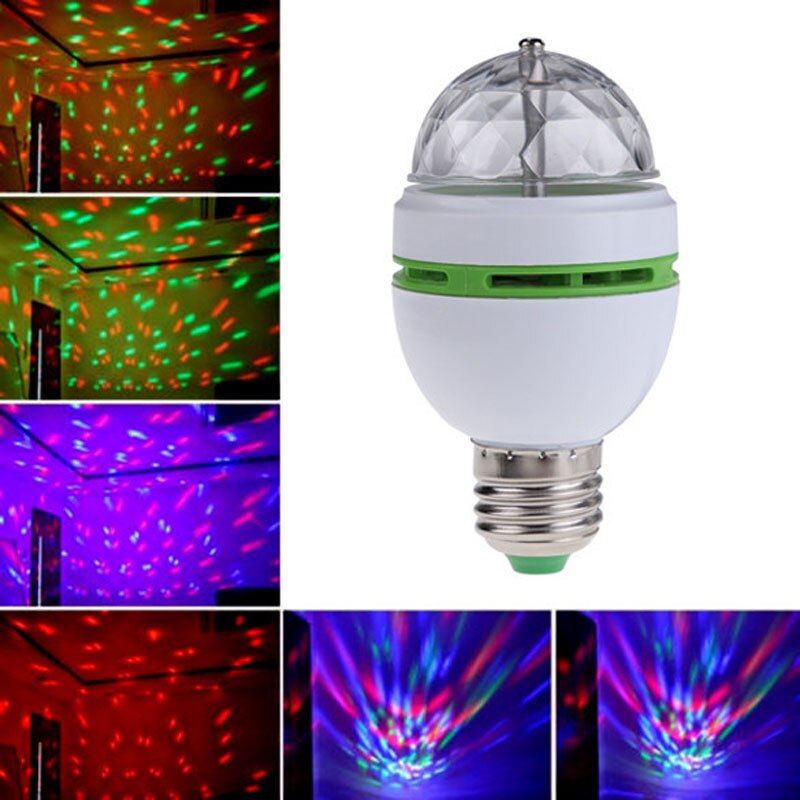 1X 6X E27 3W 6W Led Lamp Rgb Auto Rotating Stage Light Bulb AC85V-265V Voor Home Decoratie disco Dj Party Dance Verlichting