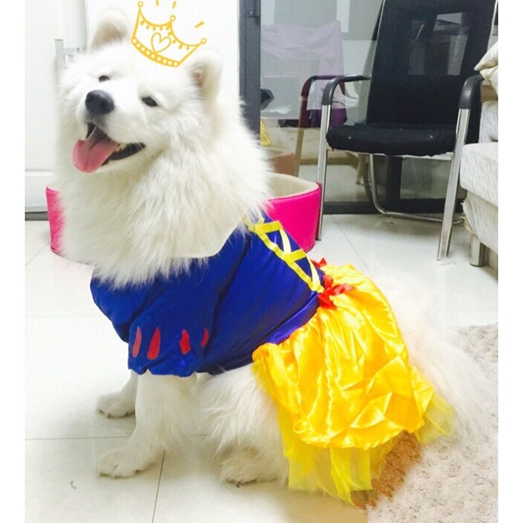 Luxury big large Dog Princess dress tutu skirt winter warm fleece golden retriever pitbull funny dog clothes costume