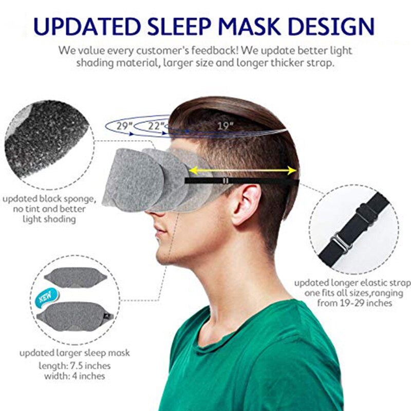 Mascarilla antifaz transpirable para dormir para hombre y mujer, tapabocas para dormir rápido, suave, portátil, para viajes