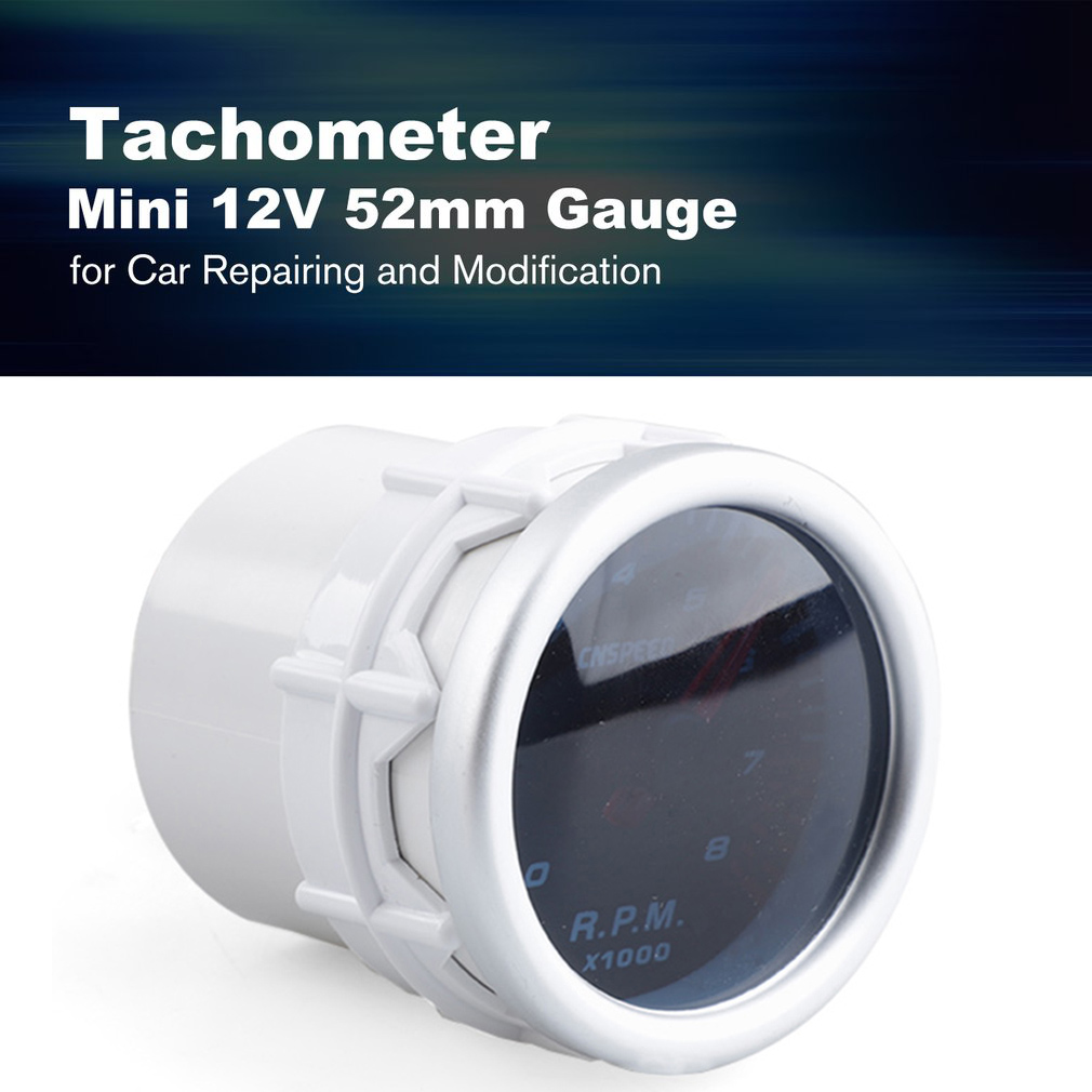 CNSPEED 52mm Electrical Car Engine Speed Pointer Tachometer Tacho Gauge Meter Tester 0~8000 RPM Counter for 4/6/8 Cylinder