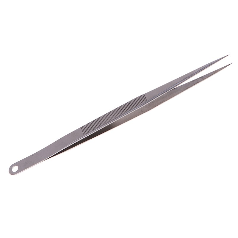 18cm lange elektronische pincetten van roestvrij staal met een puntige punt en een rechte pincet, lengte ongeveer 7.1 cm