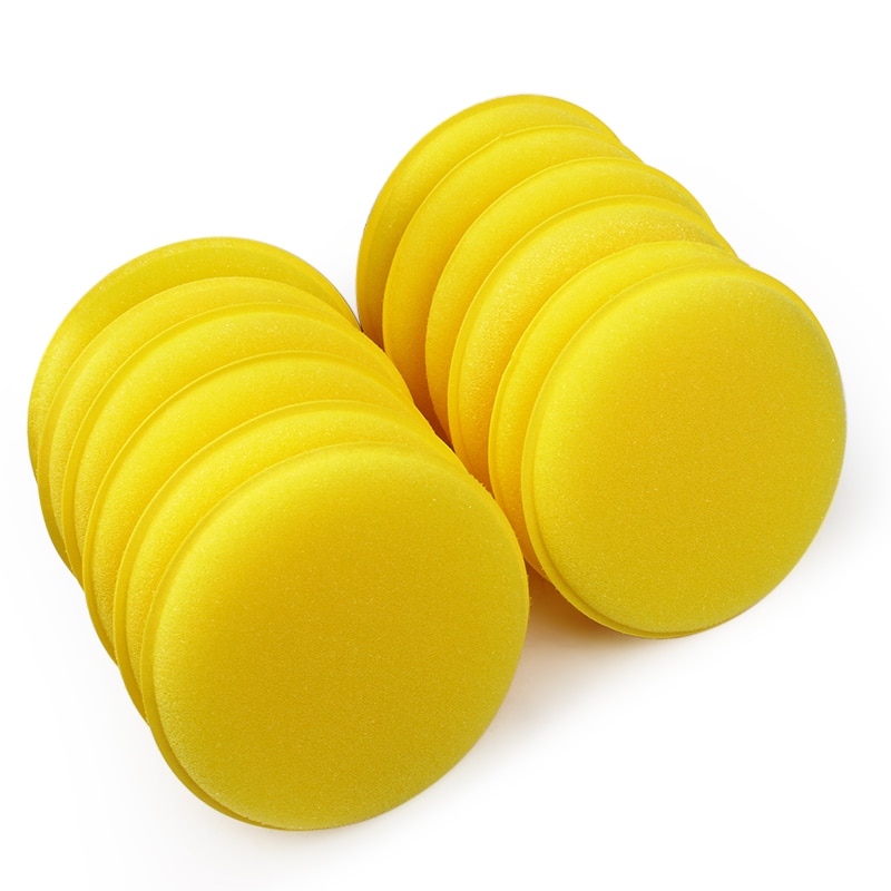 12 teile/satz Auto Wachs Schwamm Automobil Reinigung Werkzeug Auto Pflege Gelb Anti-kratzen Applikator Pads Reifen Dressing Schaum