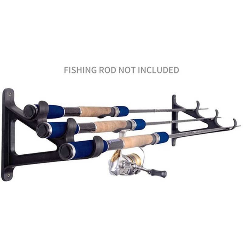 3Pack Fishing Rod Wall Holder Set - Rod Holder For Wall Mounting - Horizontal Rod Racks