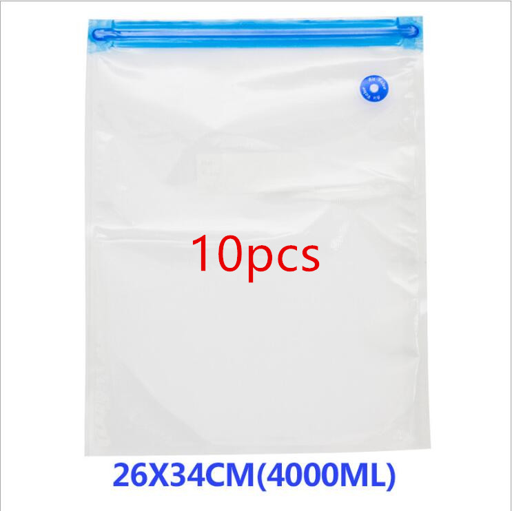 Electric Air Valve Port Vacuum Food Fresh-Keeping Bag Recycling With Self Sealing Bag Packaging Storage Bag: 26x34cm