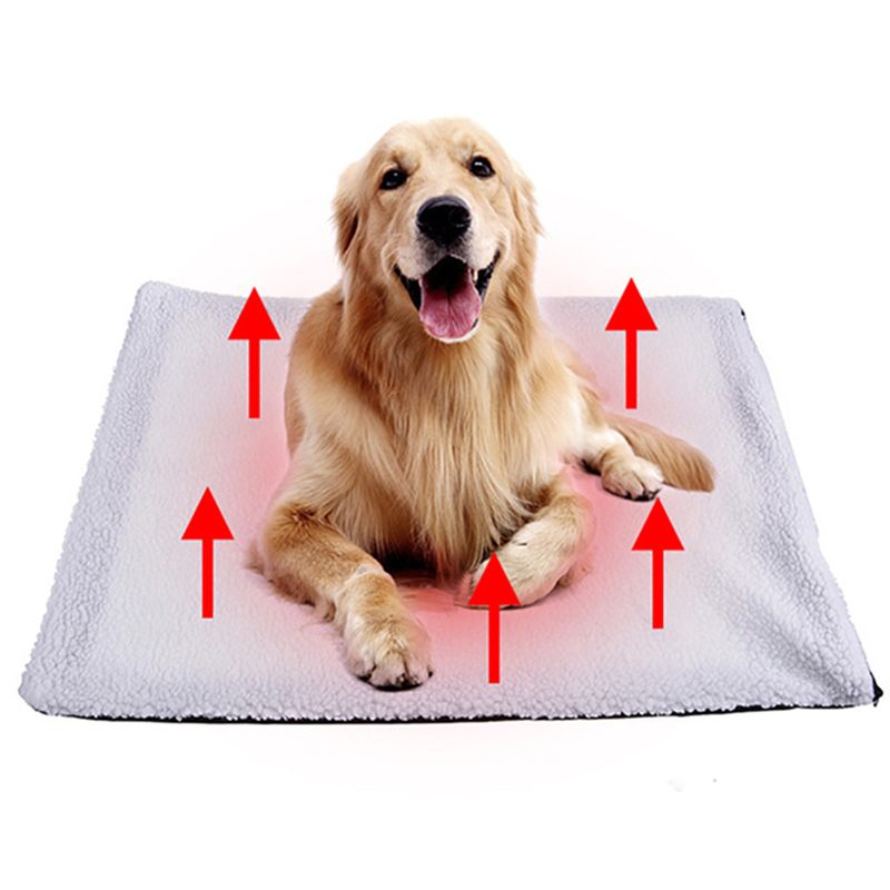 Agneau vers le bas tissu auto-chauffant tapis pour chien grand coussin de lit doux chat tapis thermique lavable oreiller 60x90CM