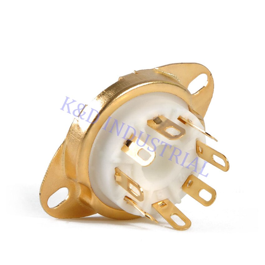 2x 8-Pin Ceramic Gold Plate Tube Socket Octal Vacuum Tube Chassis Mount for EL34 6550 KT88 KT66 6SN7 5U4G 6CA7 6L6
