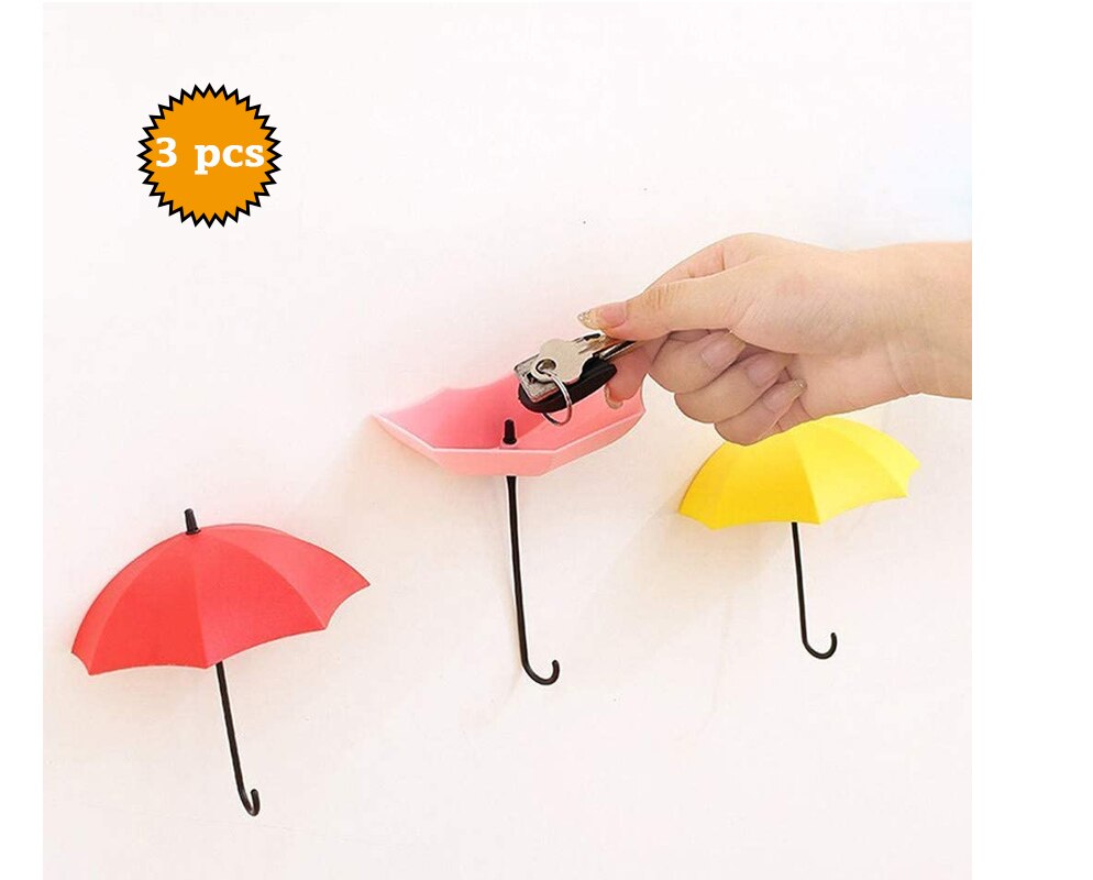 3- pack decoratieve kleine parapluhaak sleutelhanger wandhaak hanger organizer thuis keuken muur deurhaak duurzame gebruikshaken: 5