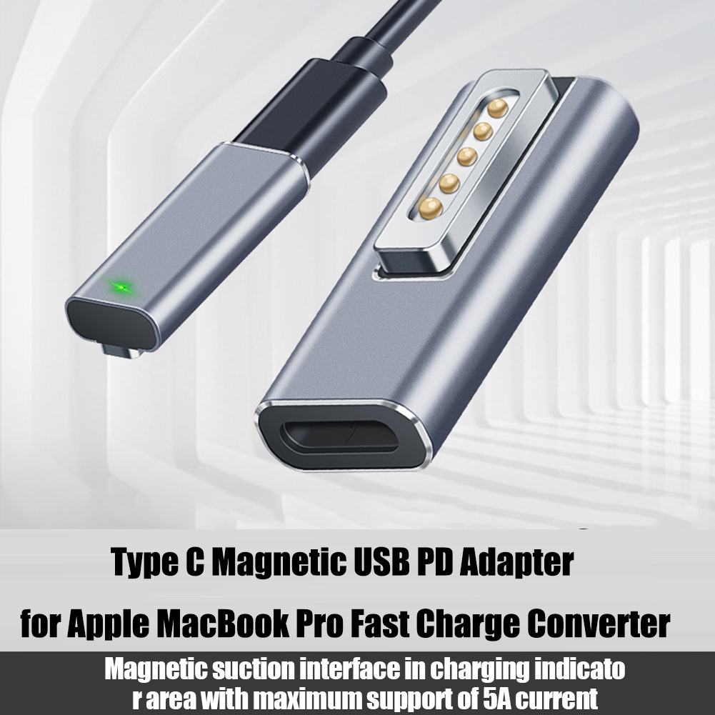 USB-Typ-C-Magnet-PD-Adapter für Apfel Magsafe 1, Magsafe 2, MacBook Profi, DC 5521, USB-C-Buchse, Schnelllade-Magnetstecker-Konverter