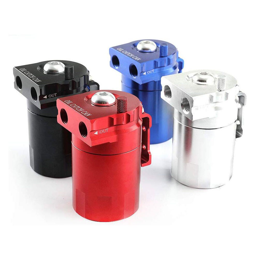 Universal Car Oil Catch Can Tank Kit Baffled Reservoir Fuel Tank 300ml with Parts Air Filter Baffled Tank Aluminum Oil CatchCcan