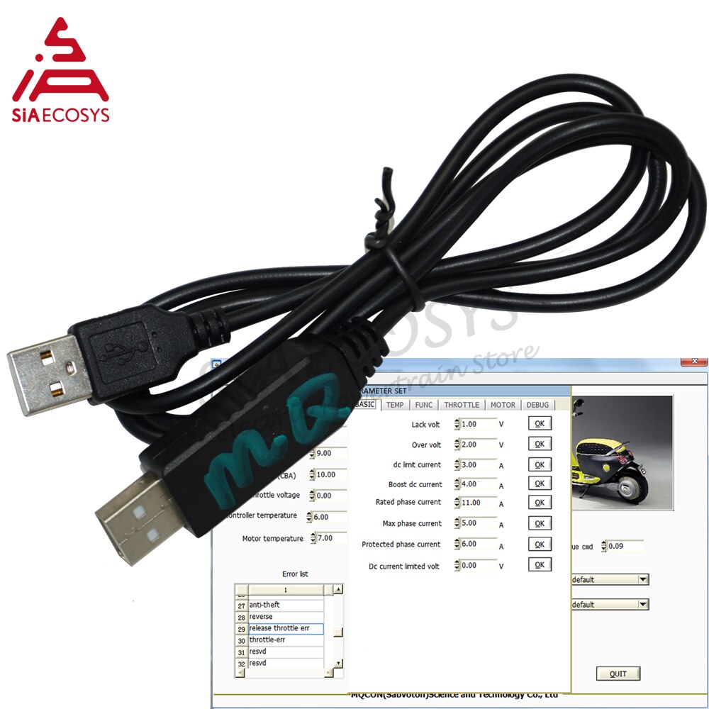Sabvoton controller usb kabel til controller parameterjustering på pc