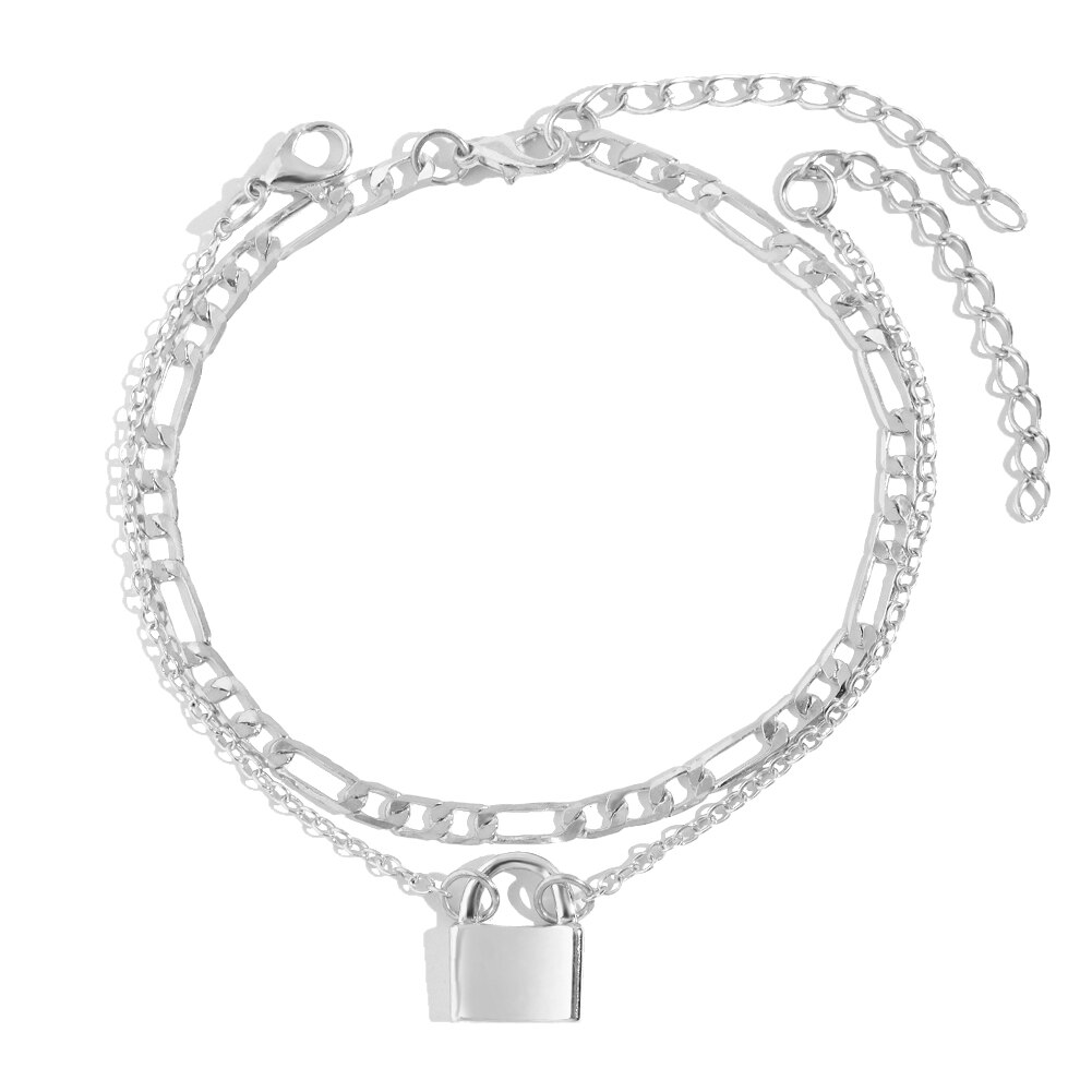 Flatfoosie Hip Hop Crystal Cross Hanger Enkelbanden Voor Vrouwen Golden Metal Link Voet Ketting Strand Sandalen Been Enkelband Sieraden: 017002SL