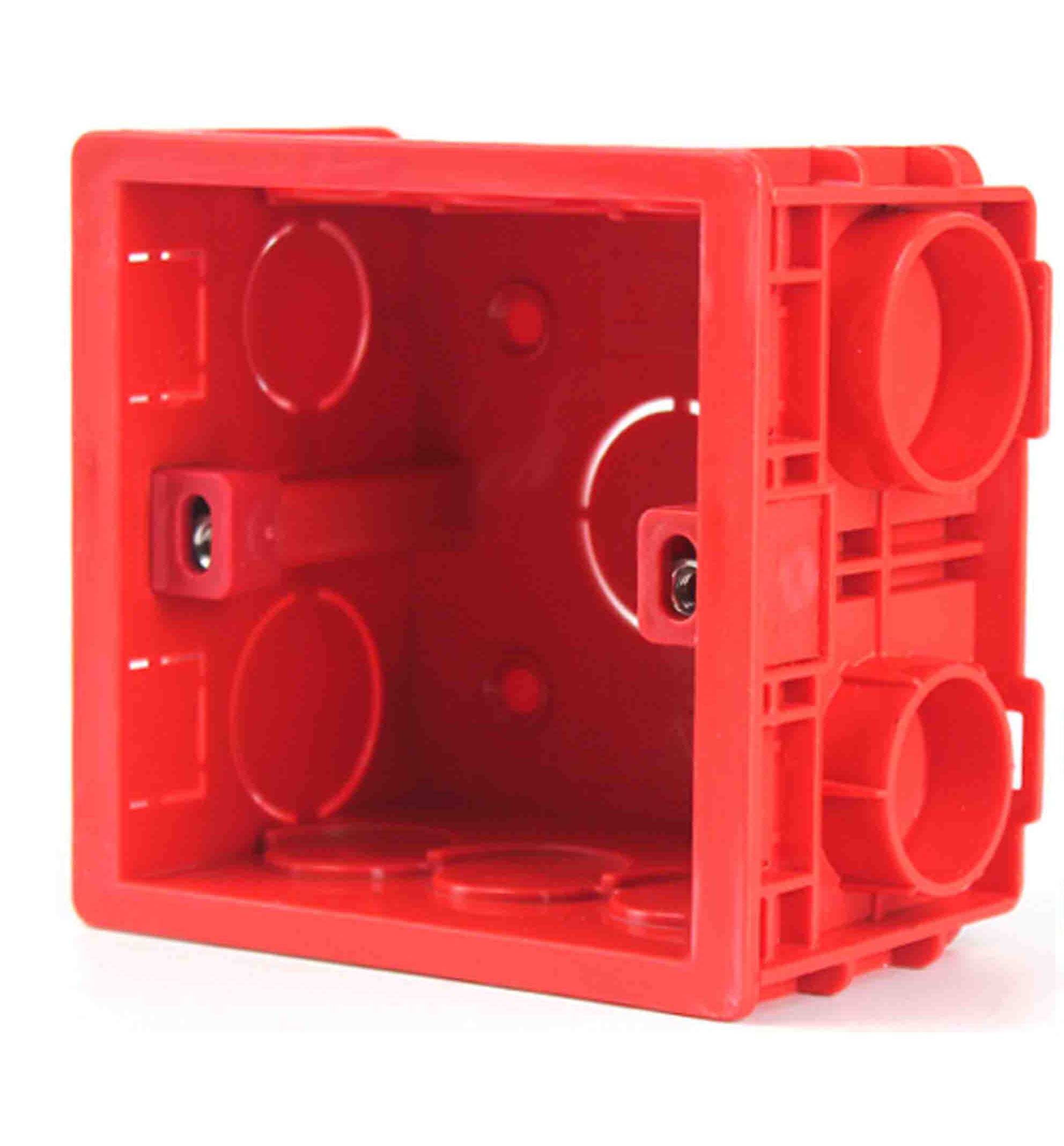 Flammehæmmende justerbar monteringsboks intern kassette til switchbox til mørk væg: Rød 86 x 86mm