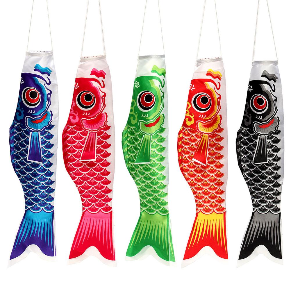 Pez de dibujos animados, Bandera de calcetín de viento, colorido estilo japonés, calcetín de viento de carpa mini Koinobori, , serpentín de pescado, adornos de doméstica