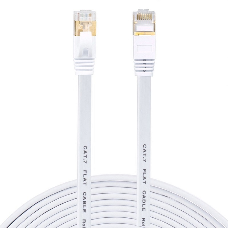 Ethernet Cable Cat7 Lan Cable STP RJ 45 Network Cable rj45 Patch Cord /15m/20m/30m for Router Laptop Ethernet Cable: white / 1M