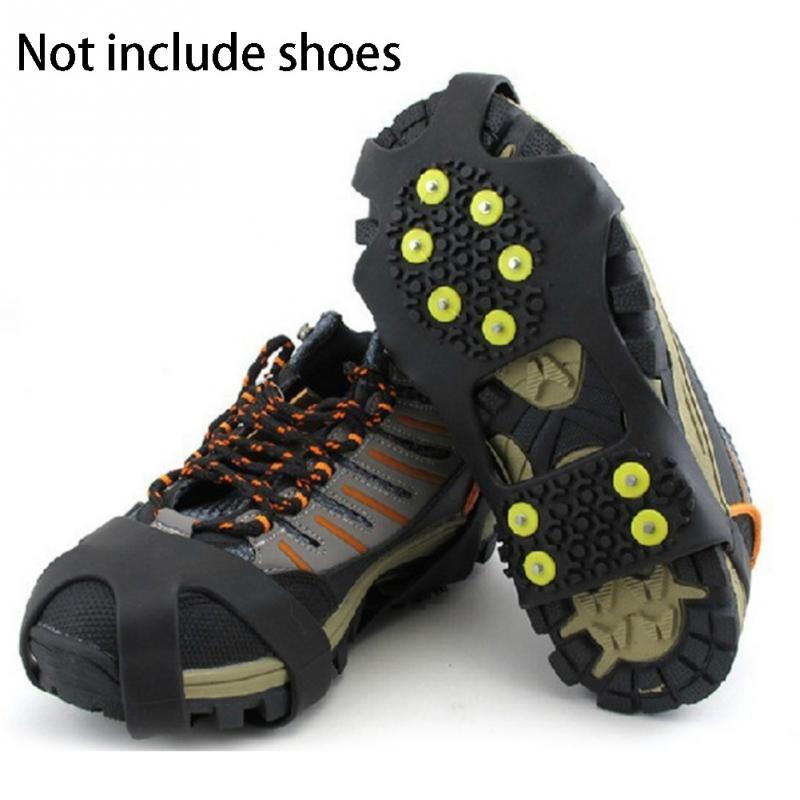1 Paar Ijs Grips 10 Studs Anti-Slip Sneeuw Ijs Klimmen Schoen Spikes Grips Stijgijzers schoenplaten Overschoenen L0728