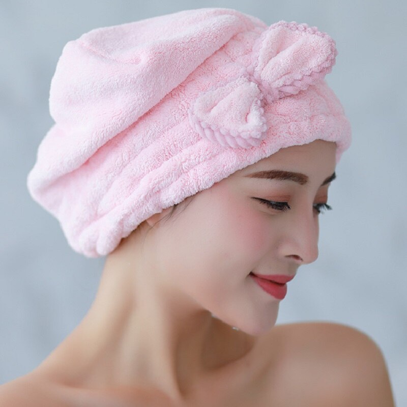 Toalla de cabeza de microfibra para mujer y niña, turbante de secado rápido, gorro de secado de cabello, toalla envuelta