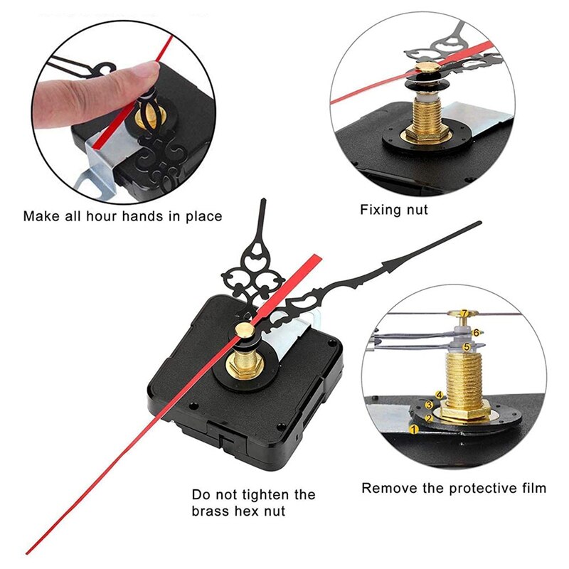 Silent Quartz Clock Movement, 4 Kinds of Shaft Clock Movement Long and Short Shaft Clock Mechanism, Wall Clock DIY