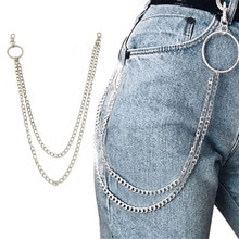 Punk Straße Big Ring Schlüssel Kette Lange Hosen Hipster Schlüssel Ketten Metall Brieftasche Gürtel Kette Hose Keychain Unisex HipHop Schmuck