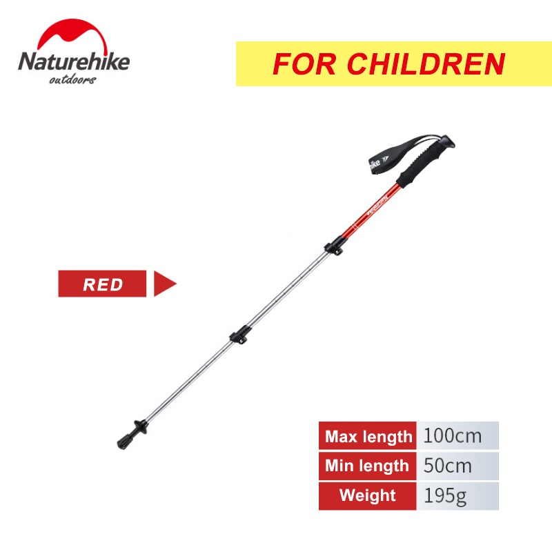 Naturehike Wanderstöcke Ultraleicht Wandern Falten Pole gehen Wandern Stöcke Camping familie Wanderstöcke 1 stücke: Kinder rot