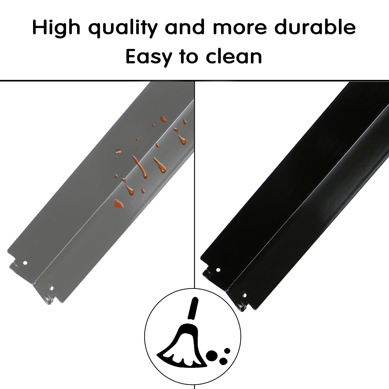 Hisencn BBQ Parts SS Burners, Heat Plate Replacement For Charbroil 463247310, 463257010 Commercial Series 4 Burner Gas Grill