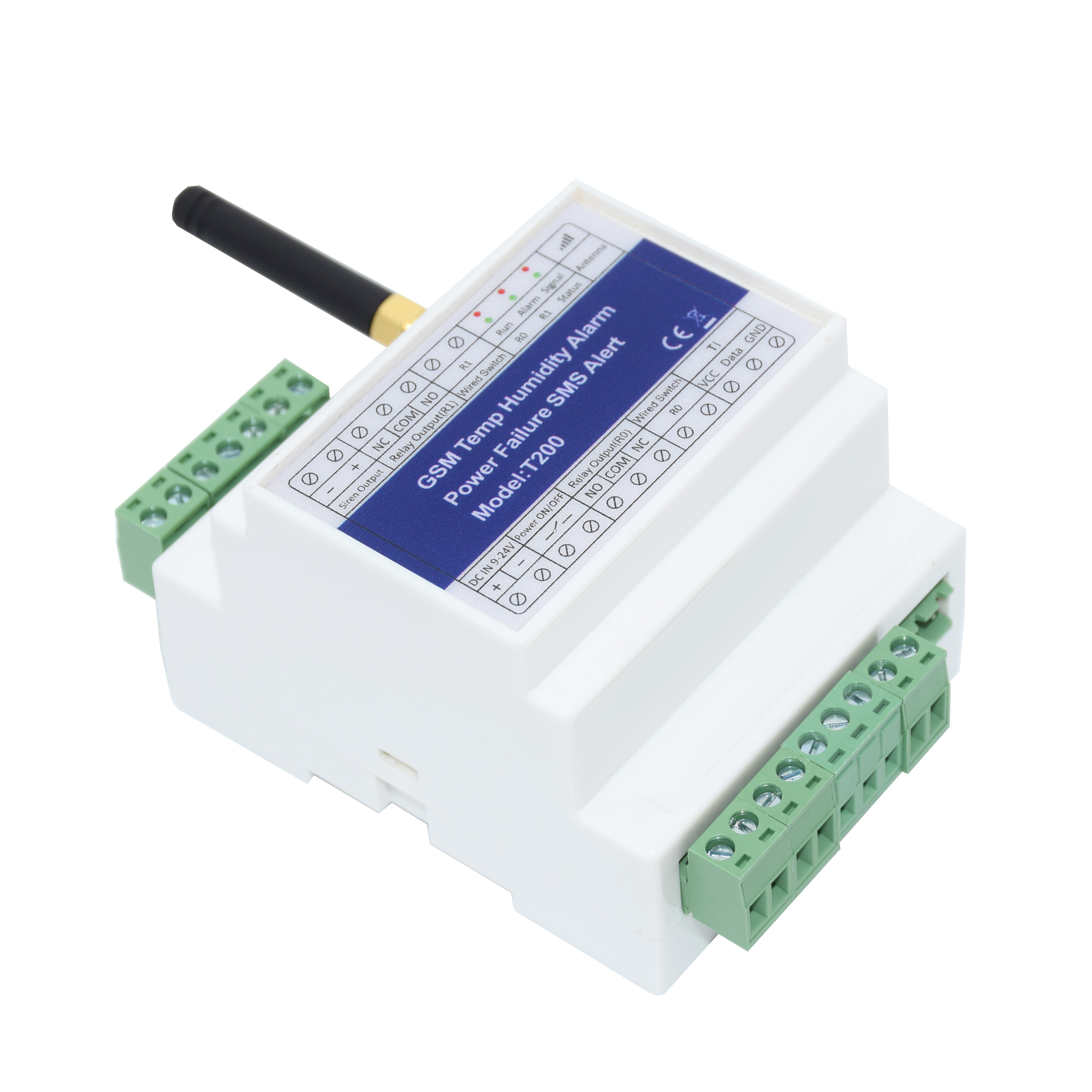 Control remoto DIN-rail GSM 4G SMS, Monitor de estado de humedad y temperatura, alarma con 2 salidas de relé, recordatorio de alarma de fallo de potencia