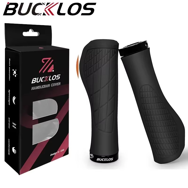 BUCKLOS-empuñaduras de manillar de bicicleta, empuñaduras ergonómicas con bloqueo, antideslizantes, duraderas, accesorios para bicicleta: Rosa