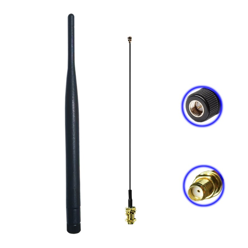 WiFi Antenne 2,4 GHz 5dbi 20cm U.FL/IPEX zu SMA Stecker Zopf Kabel Omni Antenne für Booster Router Modem USB Adapter Verlängerung: 1 einstellen