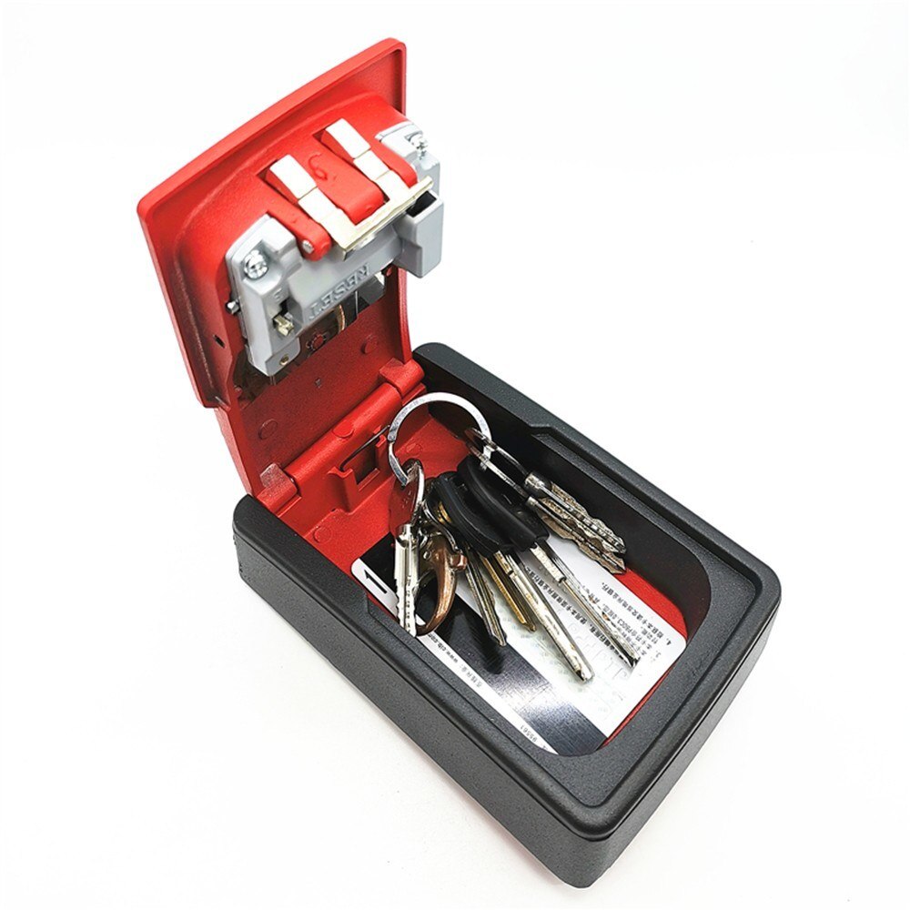 Key Storage Lock Box 4-Digit Combination Lock Box Wall Mounted Lock Box Key Safe Box Security Key Holder