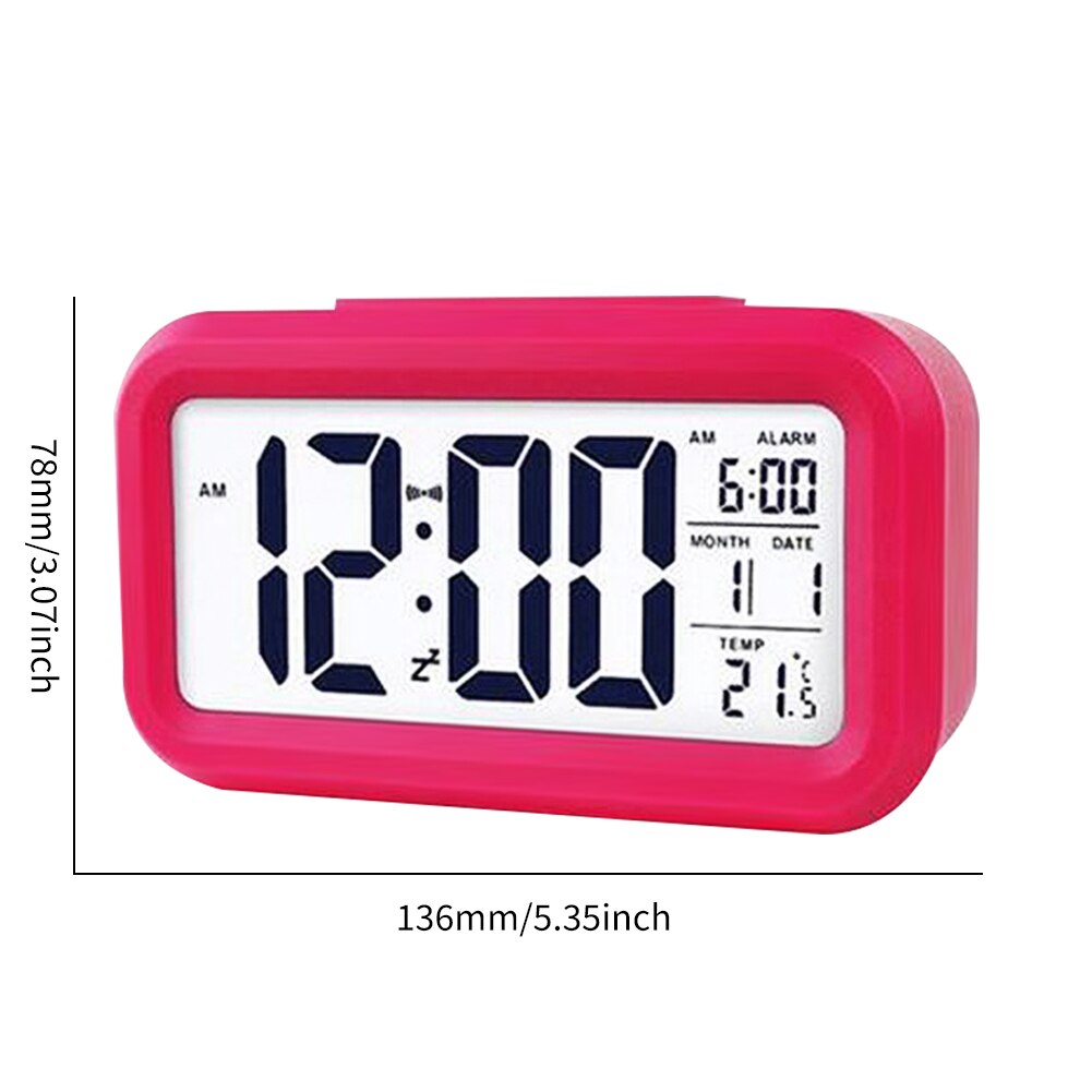LED Digital Alarm Clock Table Clock USB Port Snooze Electronic Clock Dimmer Snooze Temperature Digital Home Decoration Clock: Type B Rose Red